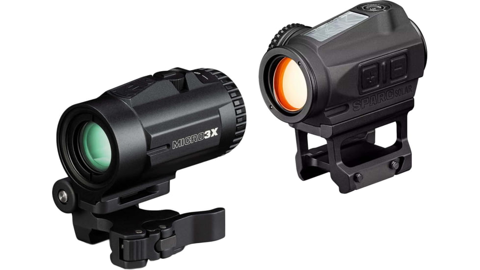 Vortex SPARC Solar Red Dot Sight, 1 x31mm, 2 MOA Dot Reticle, Black w/Micro 3x Magnifier, SPC-404-KIT1