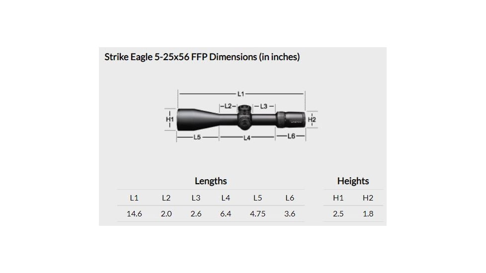 Vortex Strike Eagle 5-25x56mm Rifle Scope, 34mm Tube, First Focal Plane, Black, Matte, Red EBR-7C MOA Reticle, MOA Adjustment, SE-52503