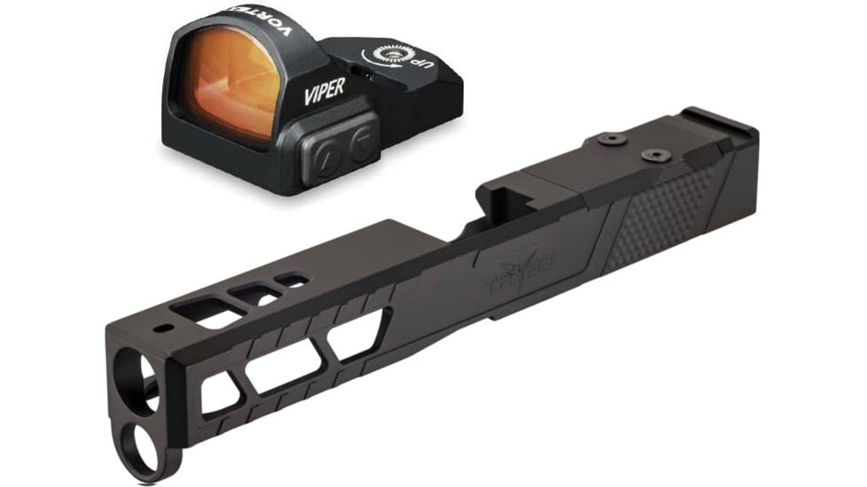 Vortex Viper 1x24mm 6 MOA Red Dot Sight, Black, Viper Red Dot and TRYBE Defense Pistol Slide, Glock 17, Gen 5, Viper Cut, Version 2, Black Cerakote