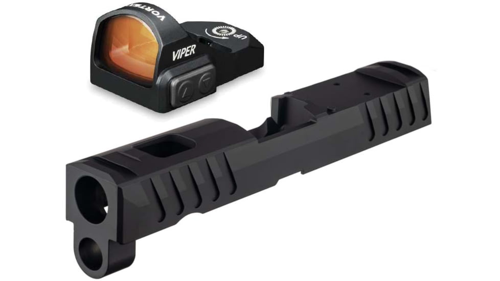 Vortex Viper 1x24mm 6 MOA Red Dot Sight, Black, Viper Red Dot and TRYBE Defense Sig Sauer P320 Pistol Slide, Viper Cut, Black