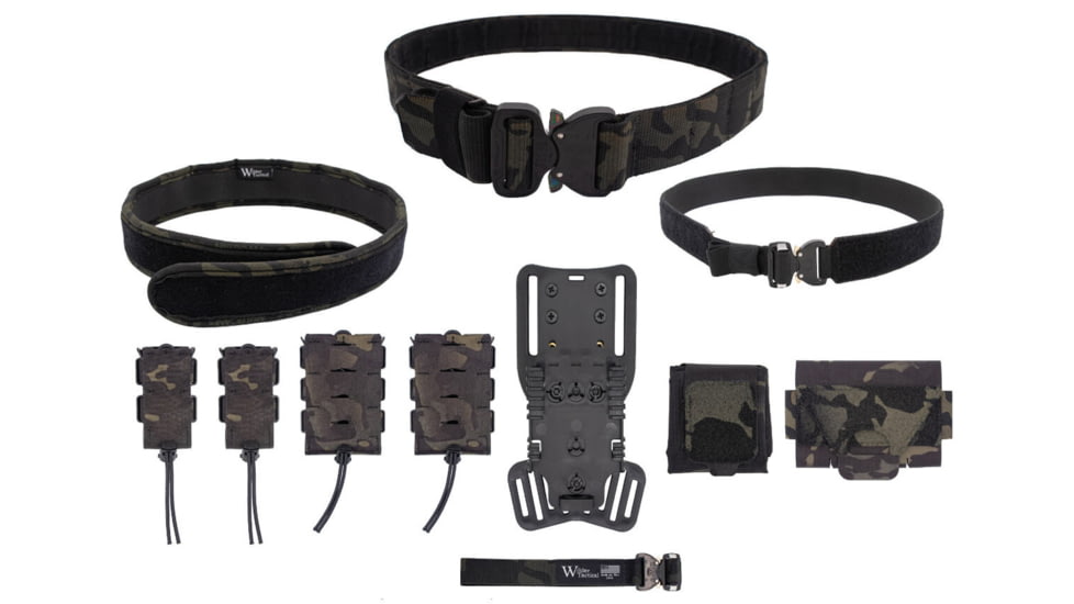 Wilder Tactical Urban Defender Elite Package/500D Dump Pouch, Multicam Black, Medium, 32-36, UDEPMCBMD