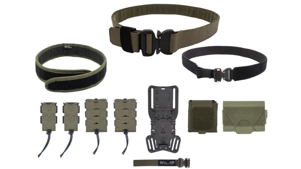 Wilder Tactical Urban Defender Elite Package/500D Dump Pouch, Ranger Green, Medium, 32-36, UDEPRGMD