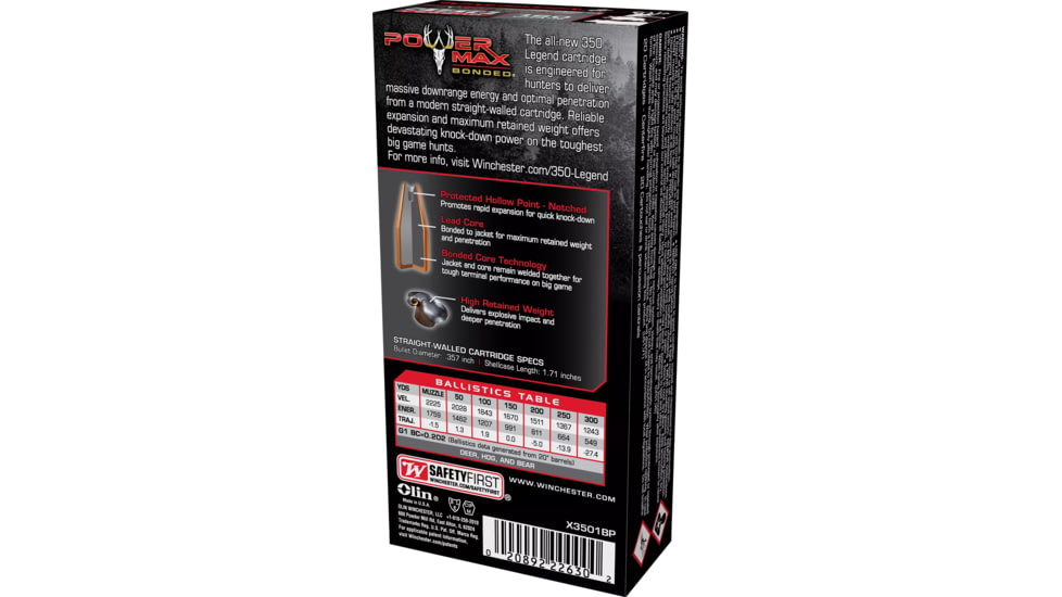 Winchester POWER MAX BONDED .350 Legend 160 grain Bonded Rapid
