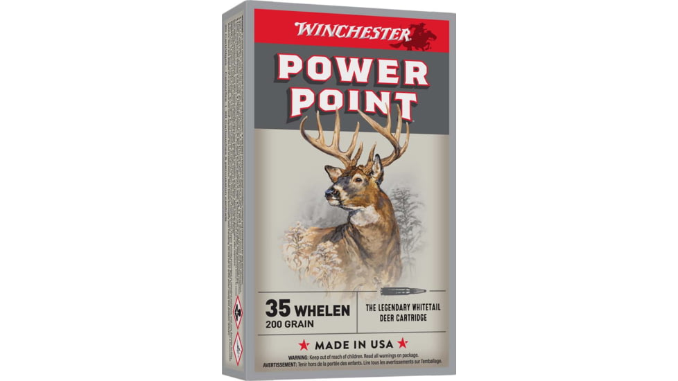 Winchester POWER-POINT 35 WHELEN 200 Grain Power-Point Brass Rifle Ammo, 20 Rounds, X35W