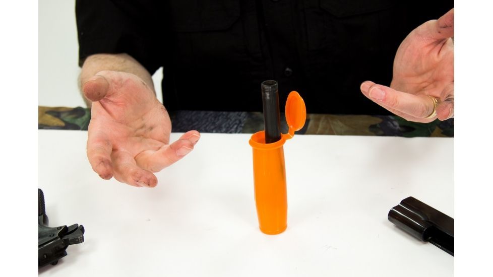 cleaning a 1911 pistol barrel