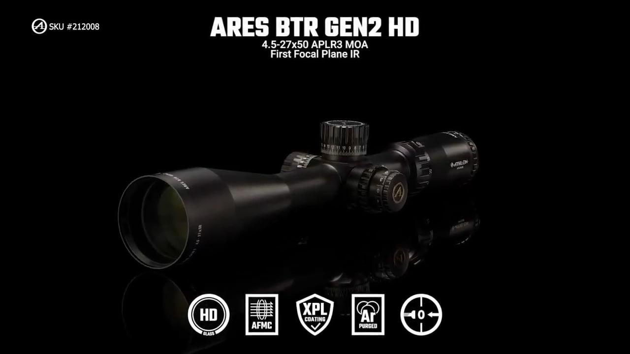 opplanet athlon optics 212008 ares btr gen2 hd 4 5 27x50 aplr3 moa ffp ir features video