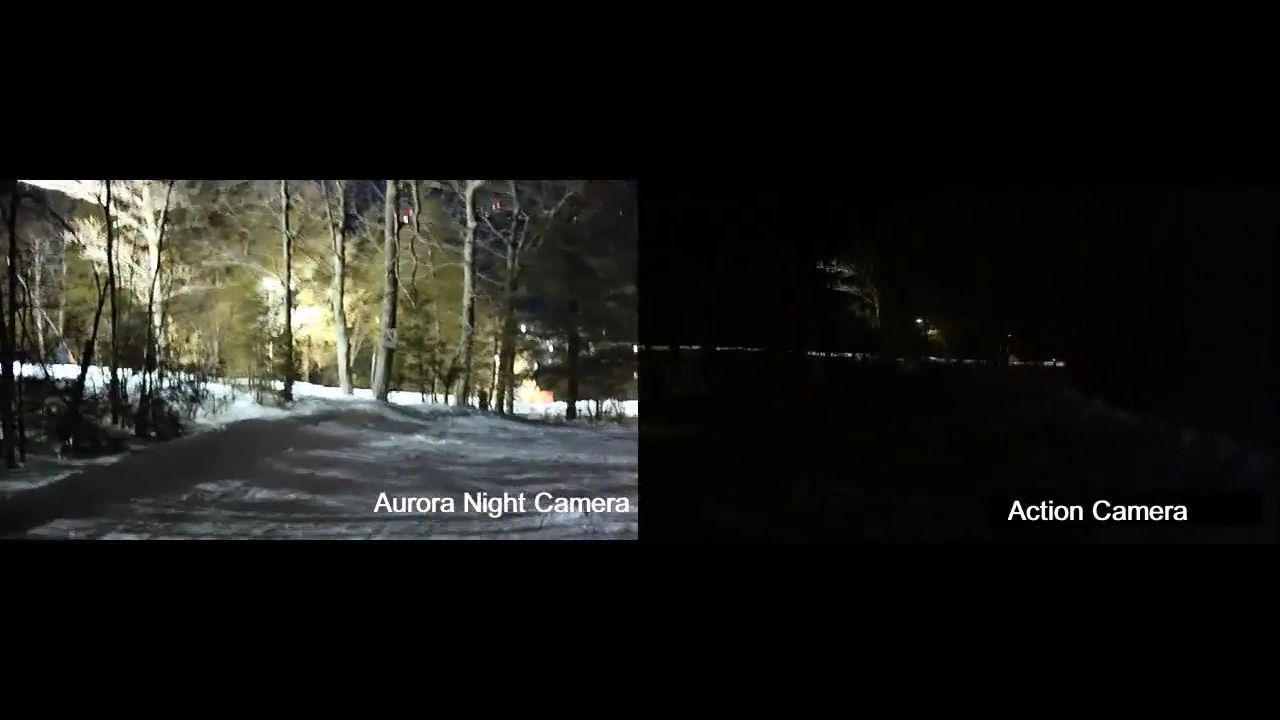 opplanet sionyx aurora vs actioncam nightskiing video