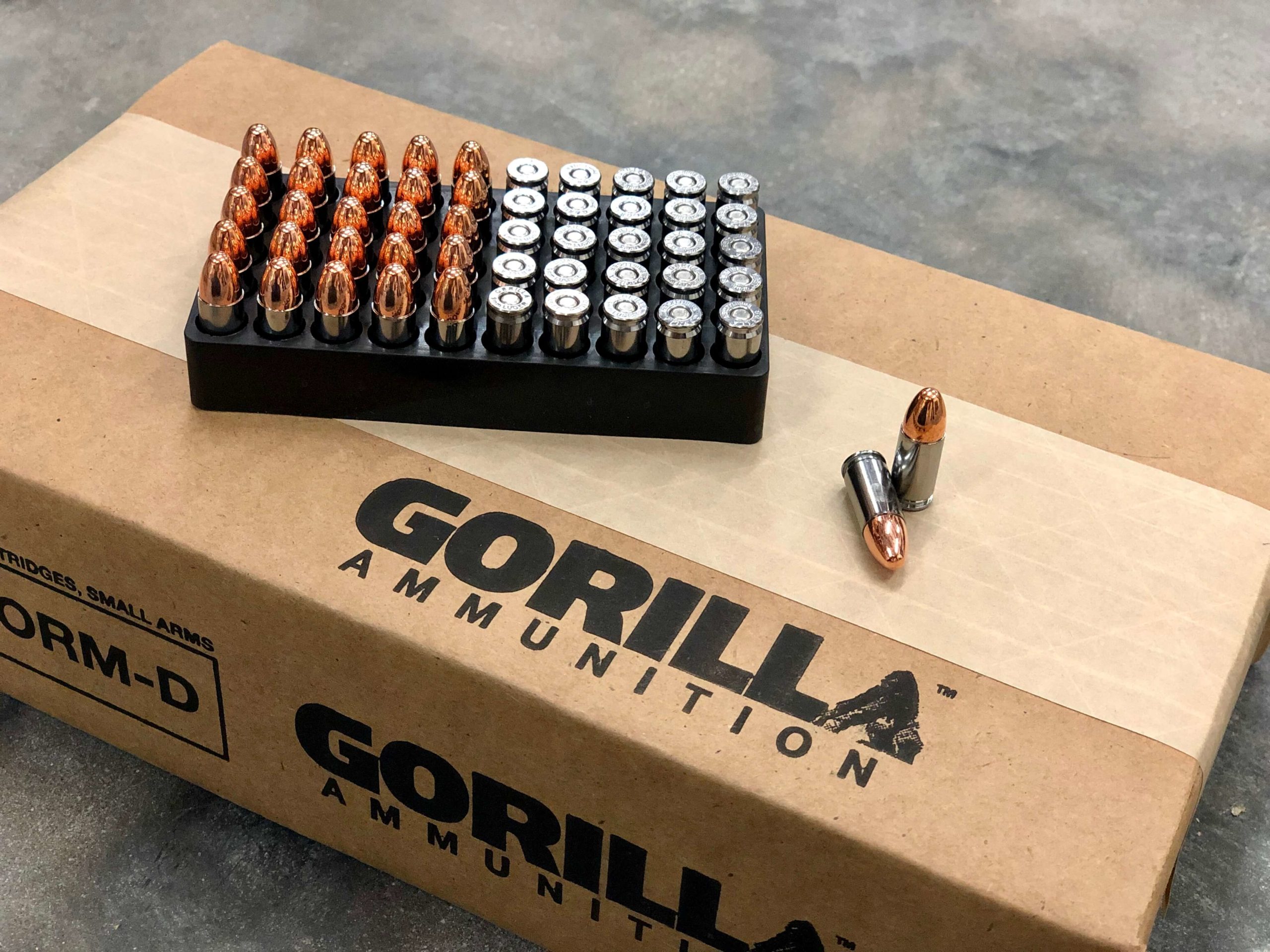 Gorilla Ammunition Gorilla Training .45 ACP 230 Grain Copper Plated Round Nose Brass Case Pistol Ammunition