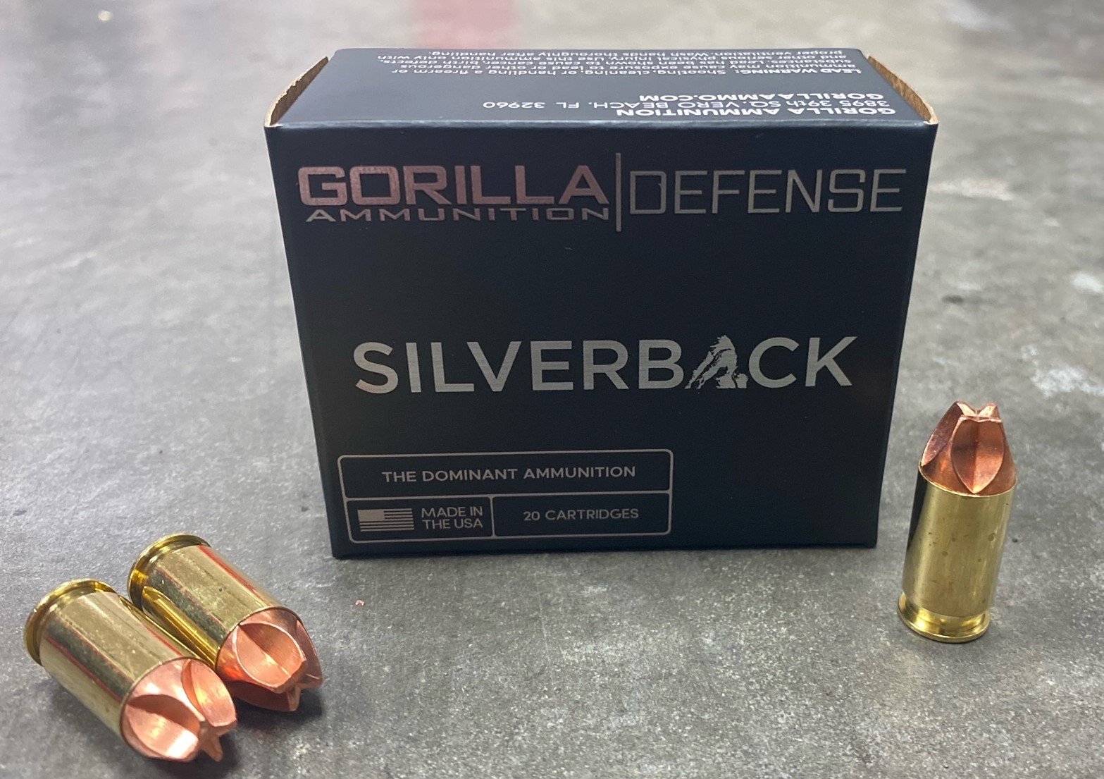 Gorilla Ammunition Gorilla Silverback .45 ACP 120 Grain Lehigh Xtreme Defense Brass Case Pistol Ammunition