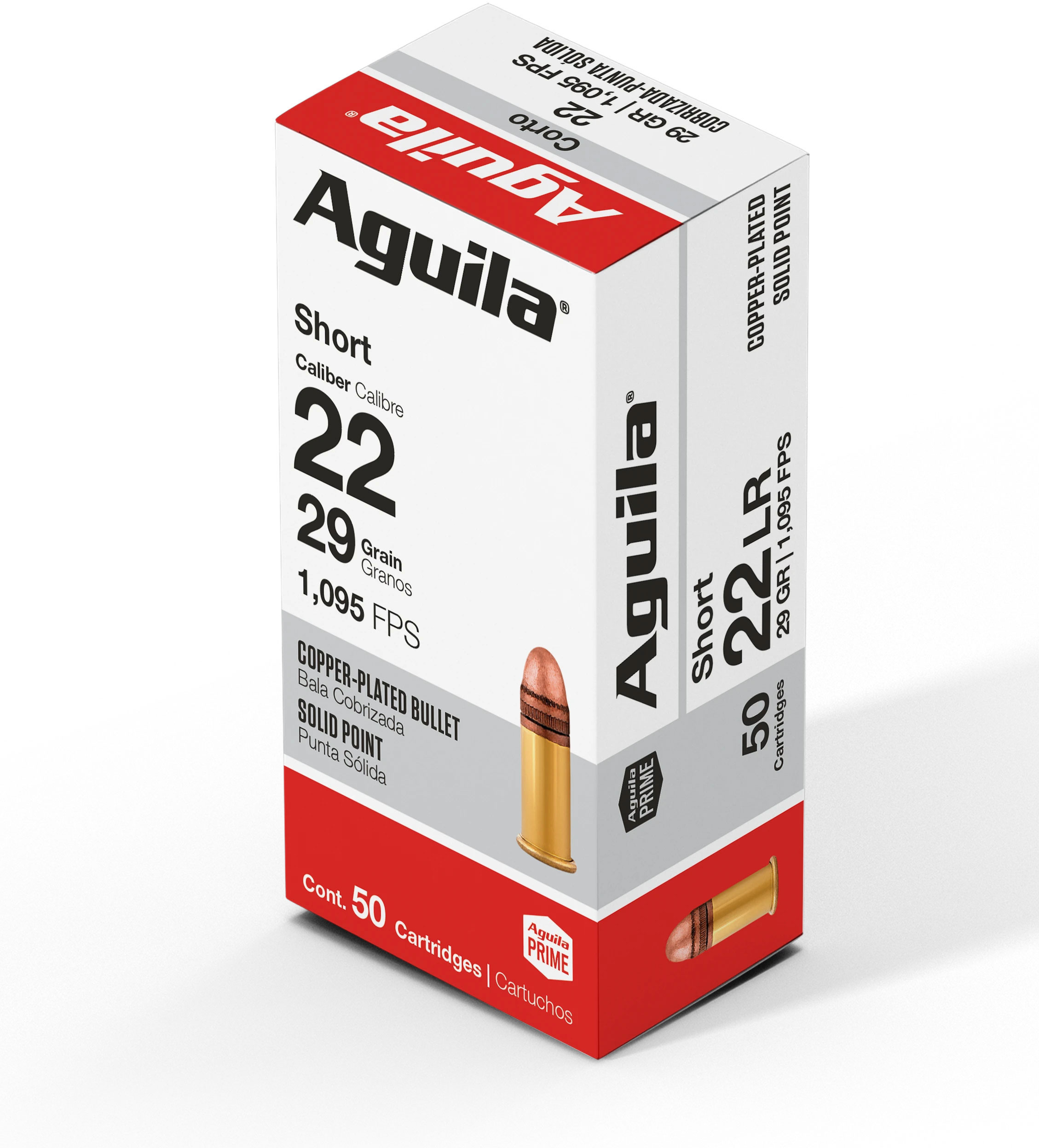 Aguila Ammunition .22 Short HV SP 29 Grain Brass Case Rimfire Ammunition
