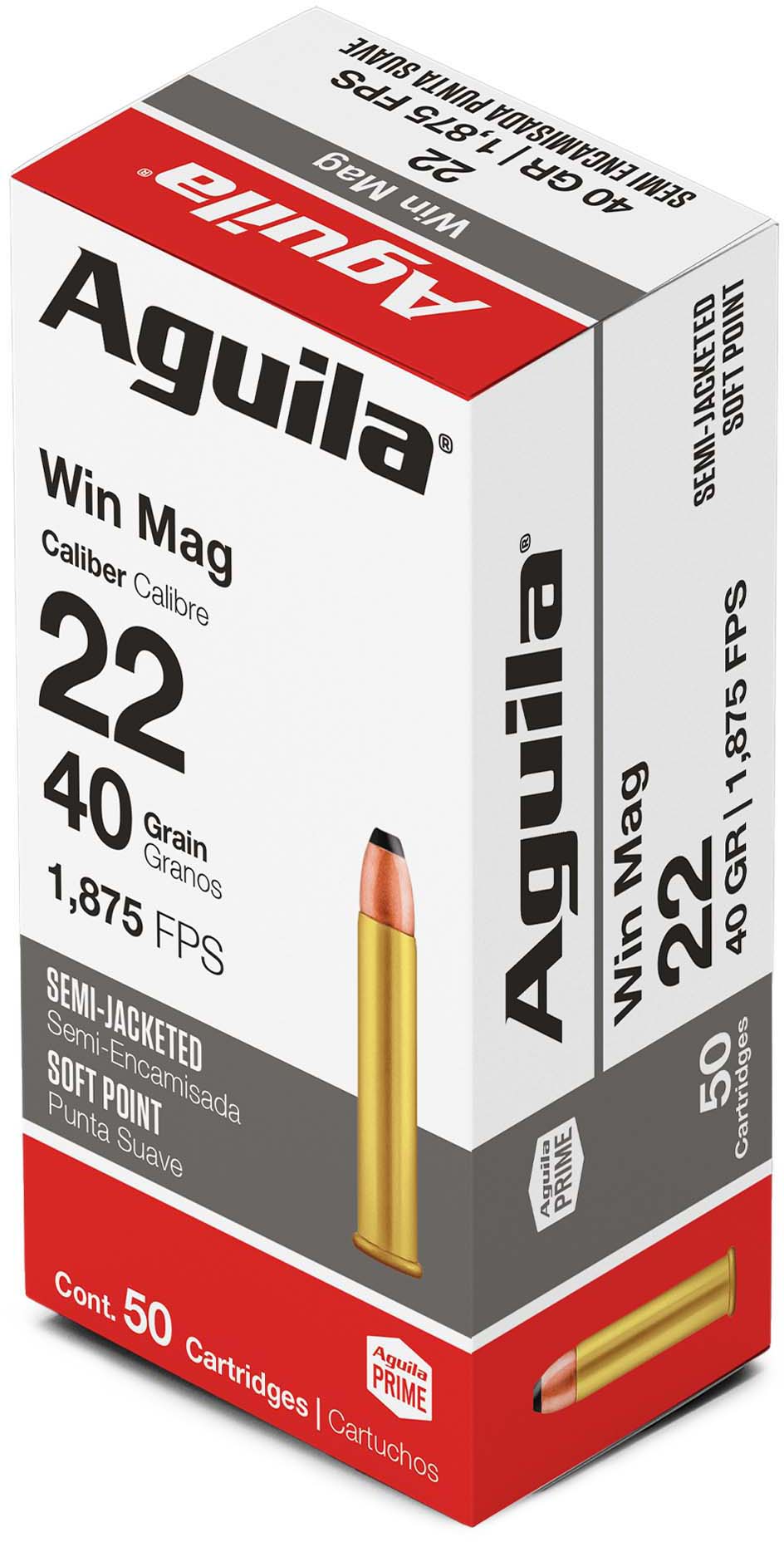 Aguila Ammunition .22WMR 1875fps. 40 Grain Jacketed Soft Point Brass Case  Ammunition AGUI1B222401 33% Off