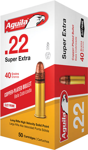 Aguila Ammunition .22LR 1255fps. 40 Grain Lead Rouns Nose Brass Case  Ammunition | 28% Off Free Shipping over $49!