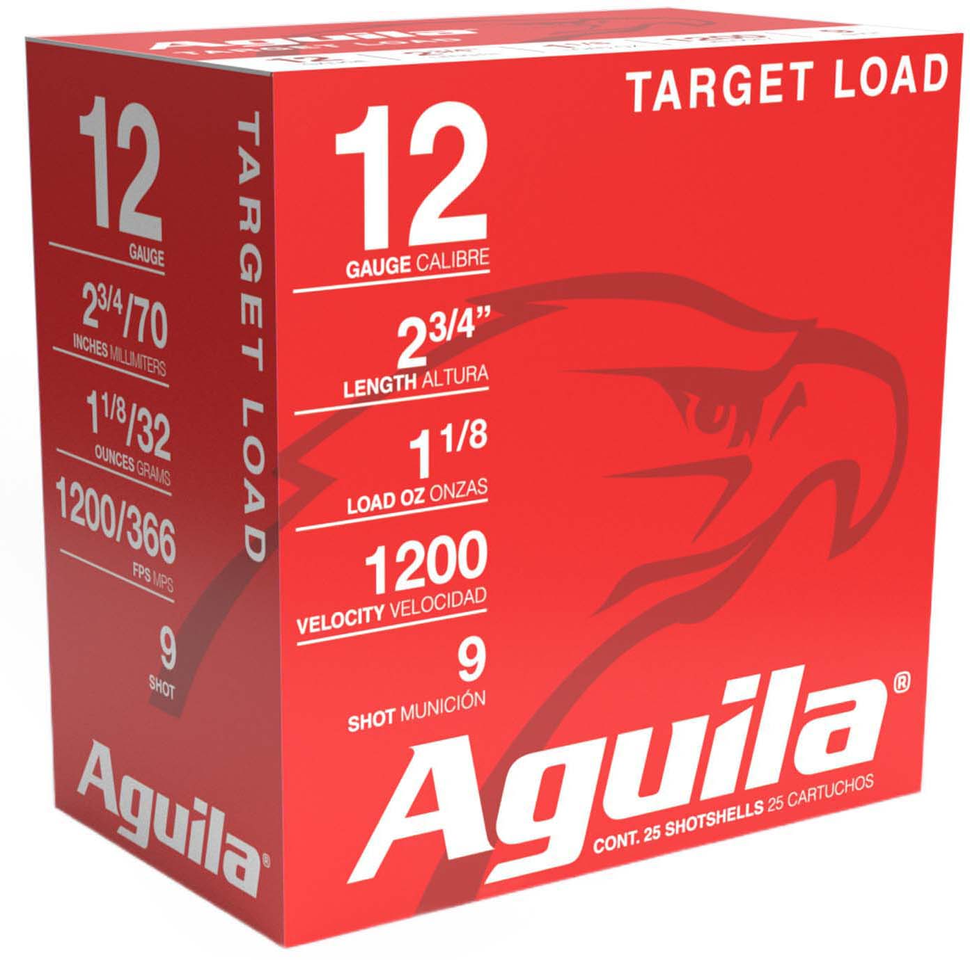 Aguila Ammunition Heavy Target Shotshells 12 Gauge 2-3/4in 1-1/8oz 1200 fps Size 9 Shotgun Ammunition