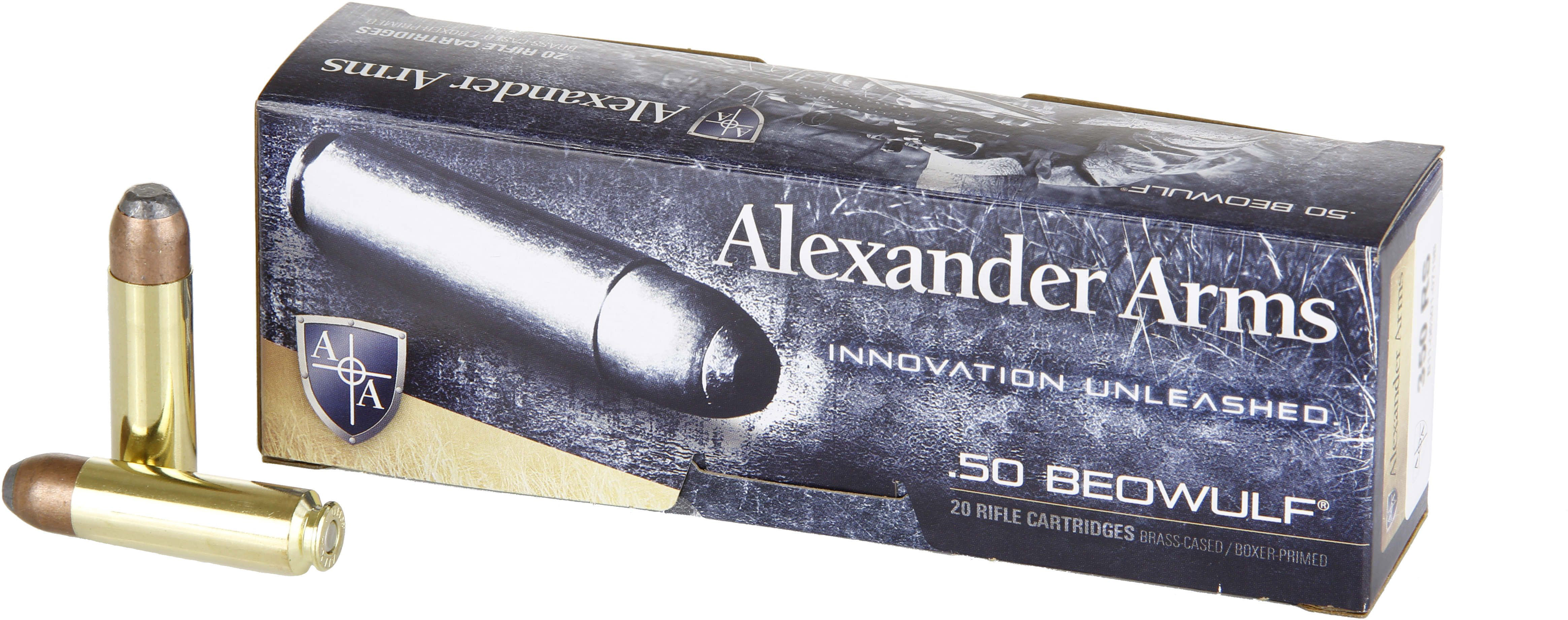 Alexander Arms Loaded .50 Beowulf 400 Grain Hawk FP Centerfire Rifle Ammunition