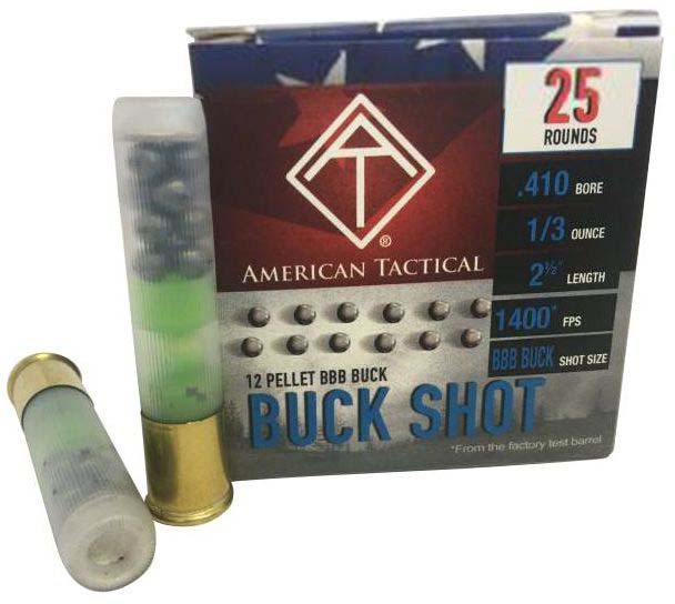 American Tactical Imports ATI Buckshot Load Case Lot .410 Gauge 12 Pellet 2.5'' Shotgun Buckshot Ammunition