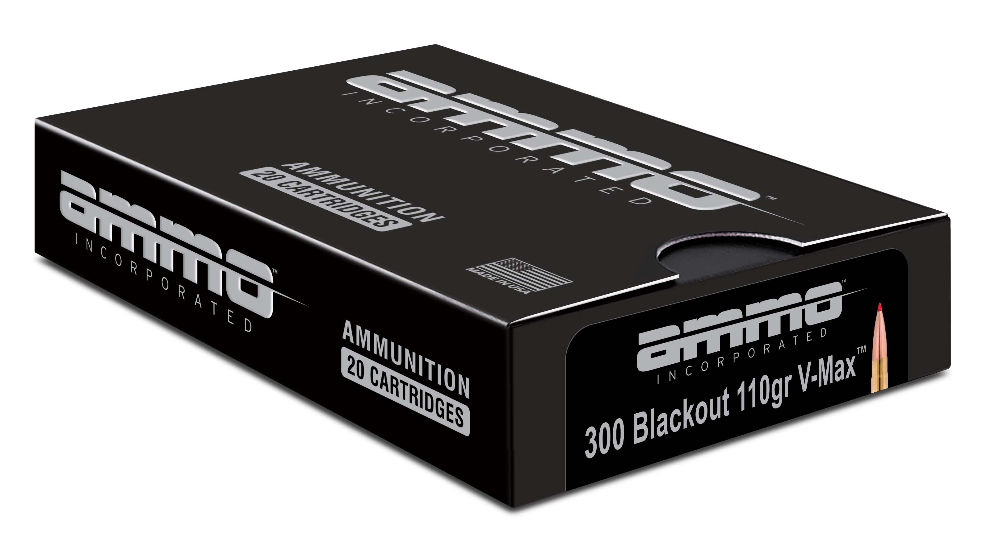 Ammo, Inc. .300 AAC Blackout 110 Grain Spitzer Brass Cased Rifle Ammunition