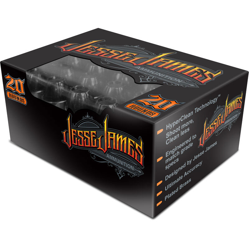 Ammo, Inc. Jesse James .40Cal 180 Grain HP Brass Cased Centerfire Pistol Ammunition