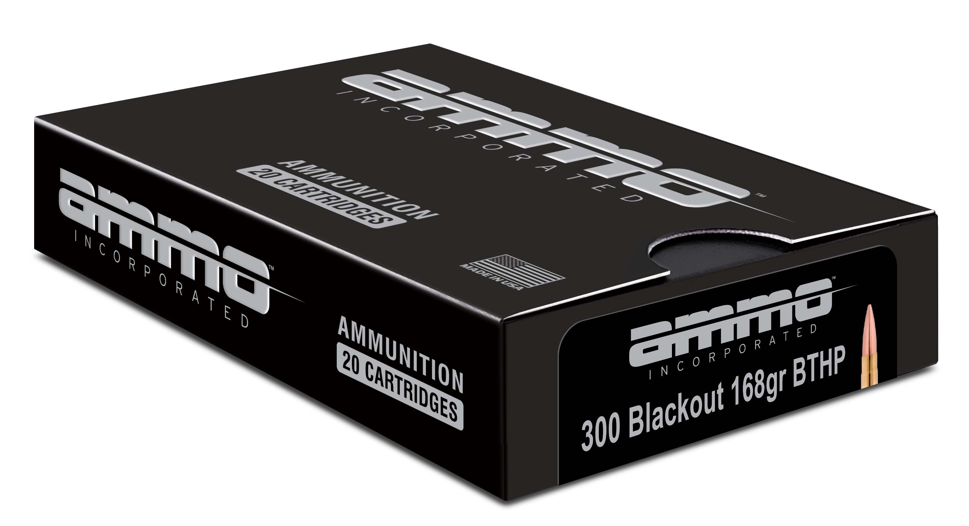 Ammo, Inc. Signature 300 Blackout 168 Grain BTHP Brass Case Rifle Ammunition