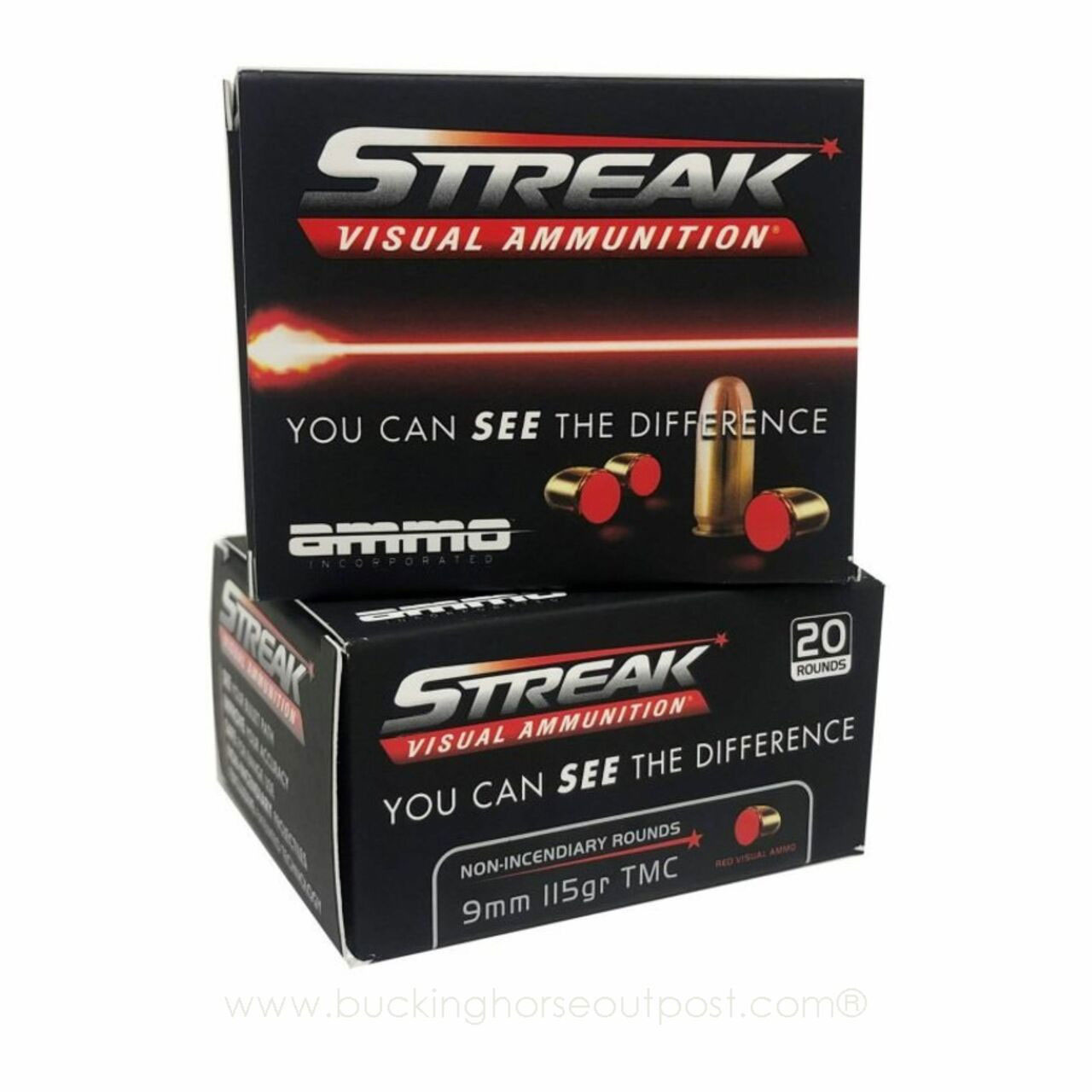 Ammo, Inc. Steak 9mm 115 Grain Red Brass Cased Centerfire Pistol Ammunition