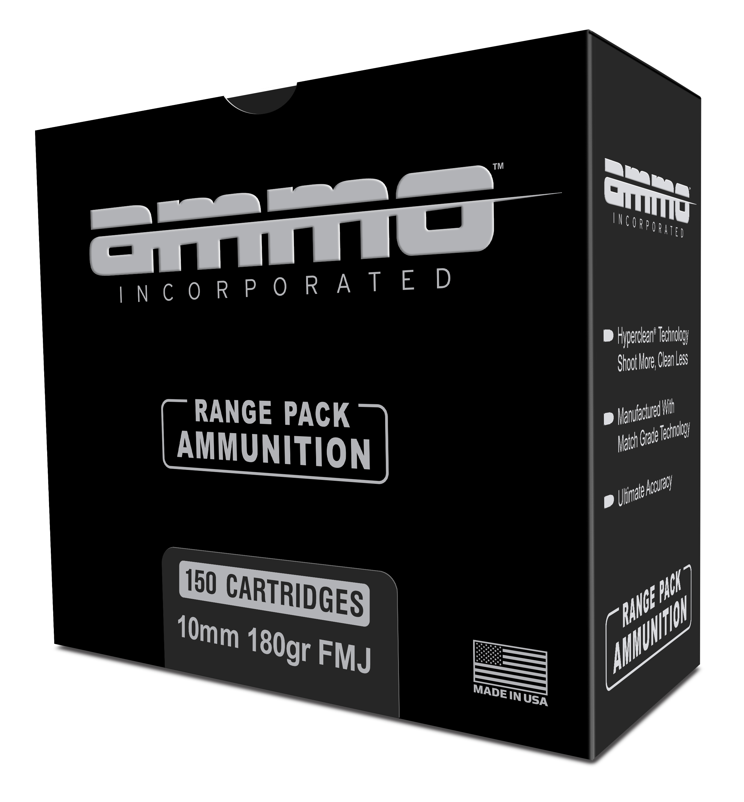 Ammo, Inc. TMC 10mm 180 Grain Full Metal Jacket Brass Cased Pistol Ammunition