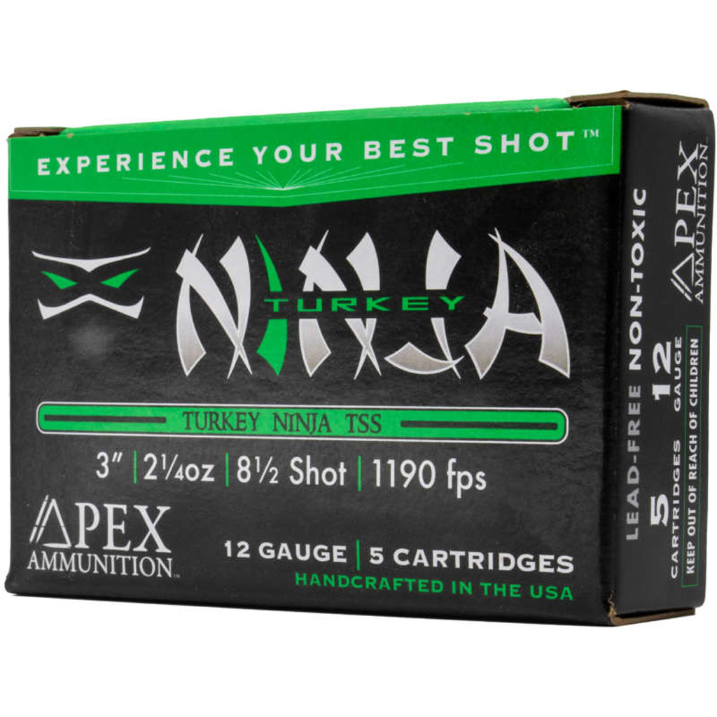 Apex Ammunition Turkey Ninja TSS 12 Gauge 2 1/4 oz 3'' 8.5 Shot Shotgun Ammunition