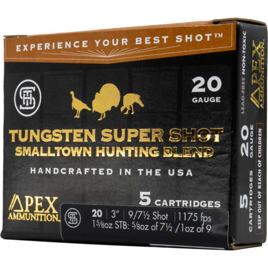 Apex Ammunition Turkey TSS Smalltown Hunting Blend 20 Gauge 1 5/8 oz 3'' 7.5/9 Shot Shotgun Ammunition