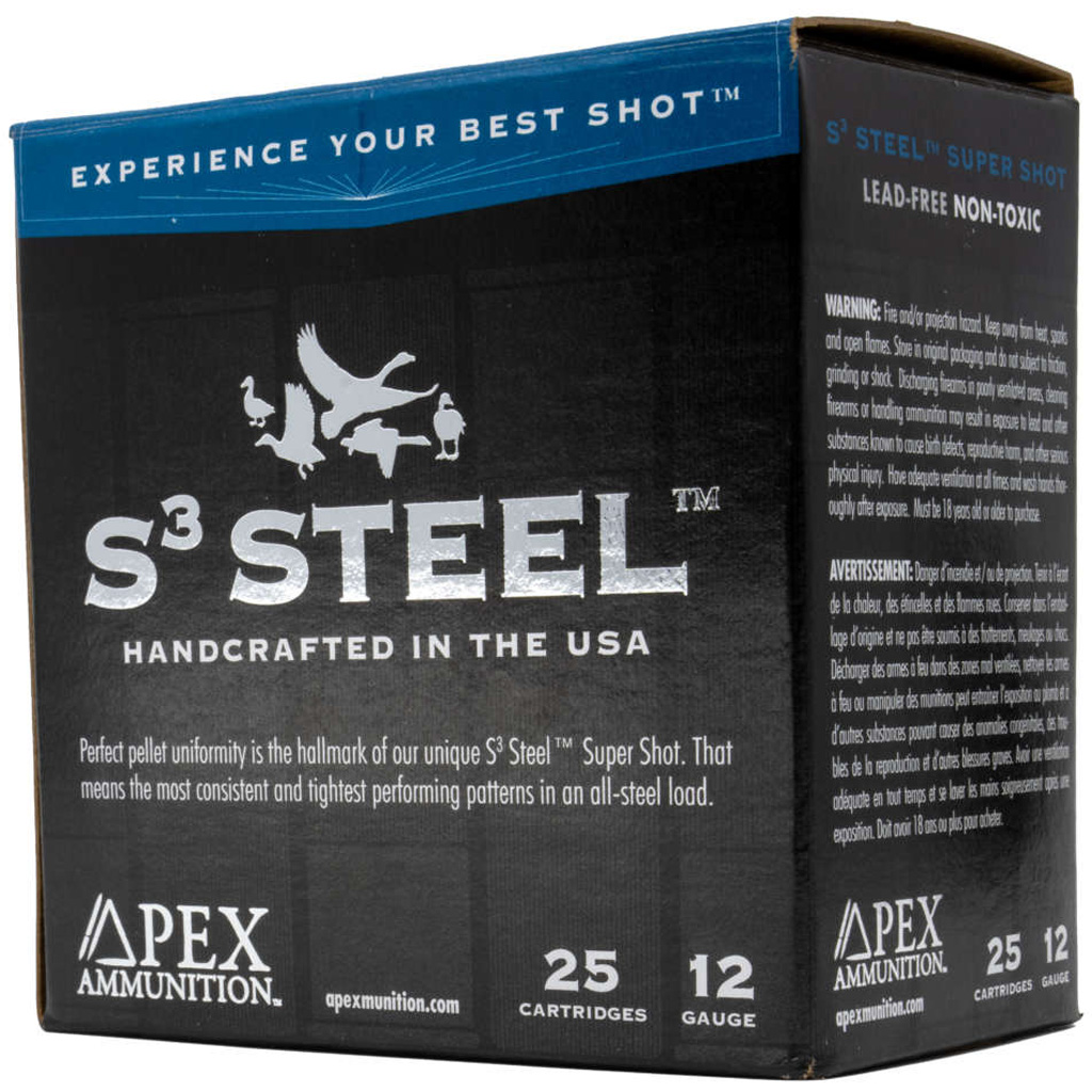 Apex Ammunition Waterfowl S3 Steel 12 Gauge 1 1/4 oz 3'' 2 Shot Shotgun Ammunition