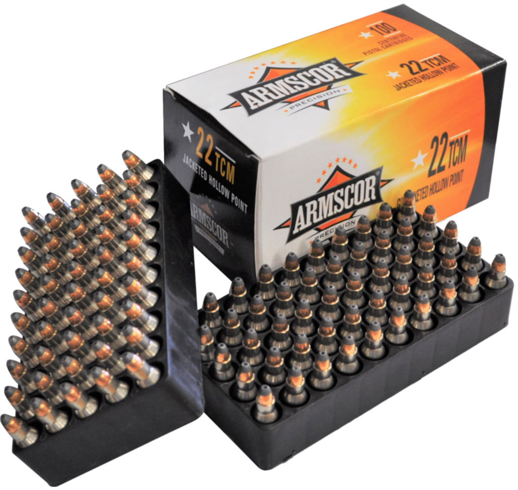 Armscor Precision Inc .22TCM 40 Grain JHP Brass Cased Pistol Ammunition