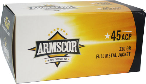 Armscor Precision Inc .45 ACP 230 Grain Full Metal Jacket Brass Cased Pistol Ammunition