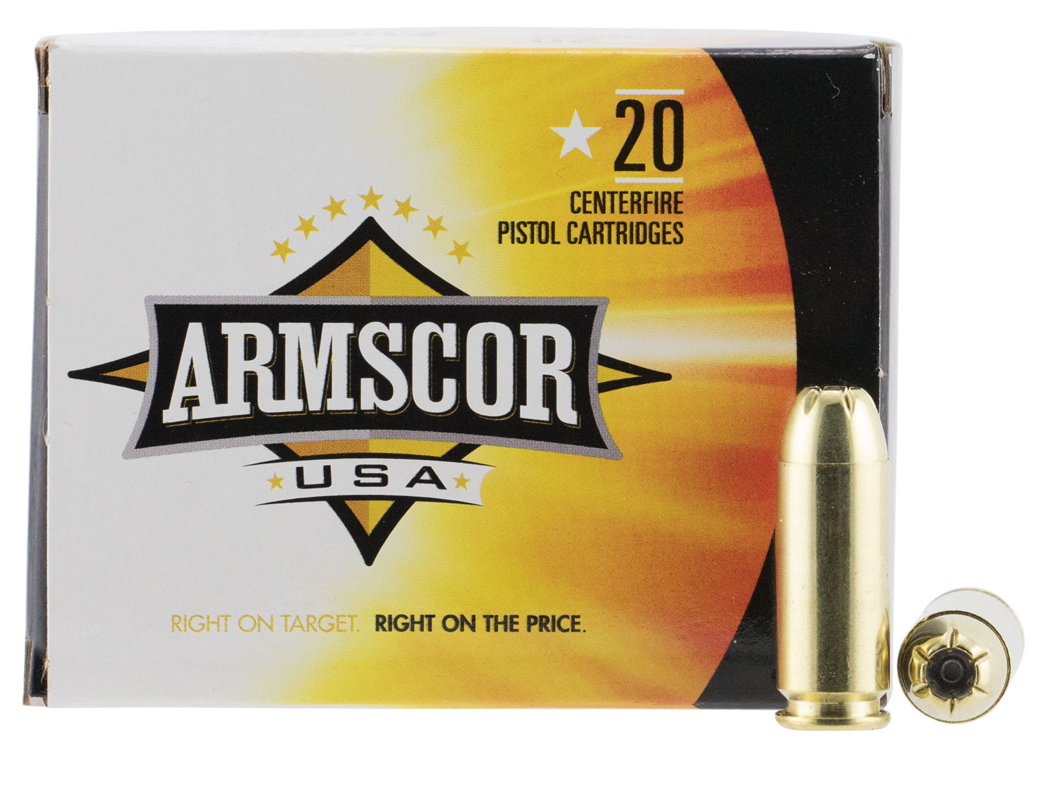 Armscor Precision Inc Usa 10mm 180 Grain Jacketed Hollow Point Brass Cased Pistol Ammunition 5897