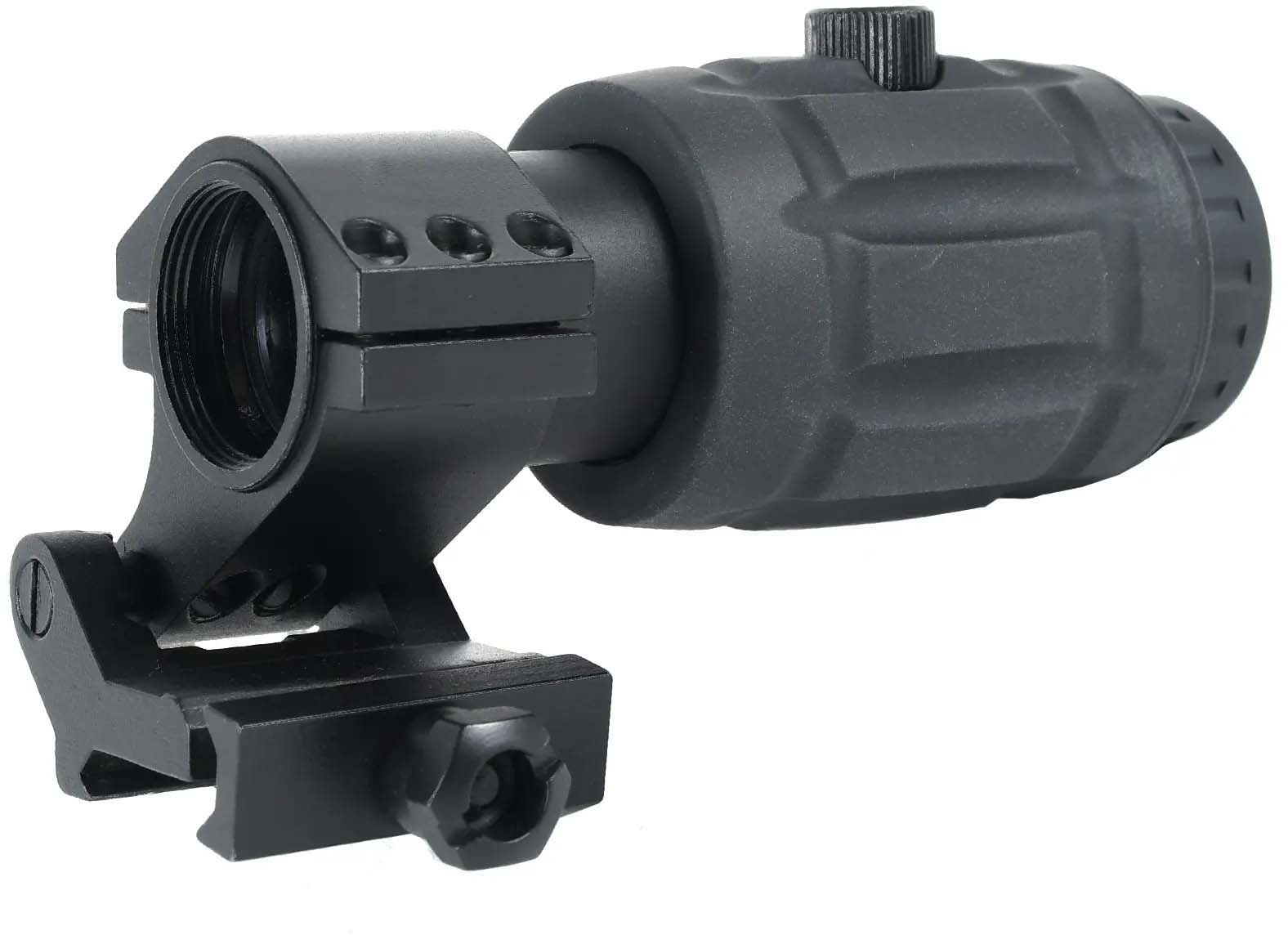 Tactical Holographic Red Dot Sight w/ 3X Magnifier Flip to Side Mount black set 