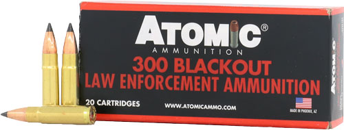 Atomic Ammunition .300 AAC Blackout 110 Grain Jacketed Hollow Point Brass Cased Centerfire Rifle Ammunition