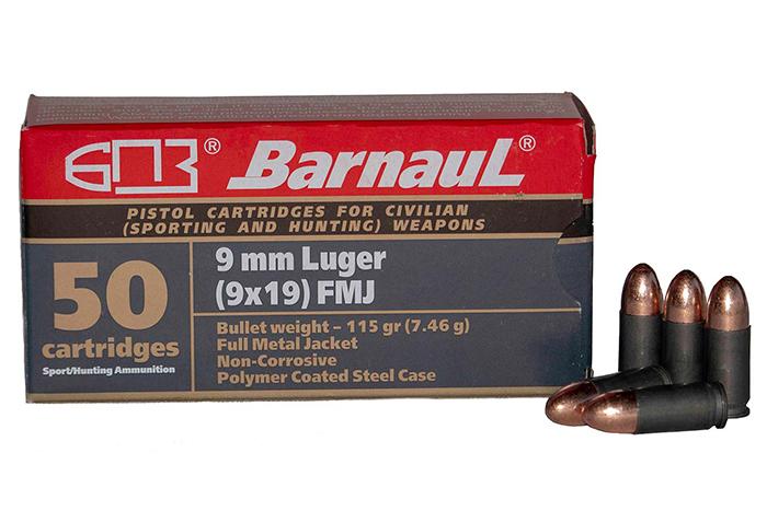 BarnauL Polycoated Steel Case Rifle Ammunition 9mm Luger 115 gr FMJ 1329 fps