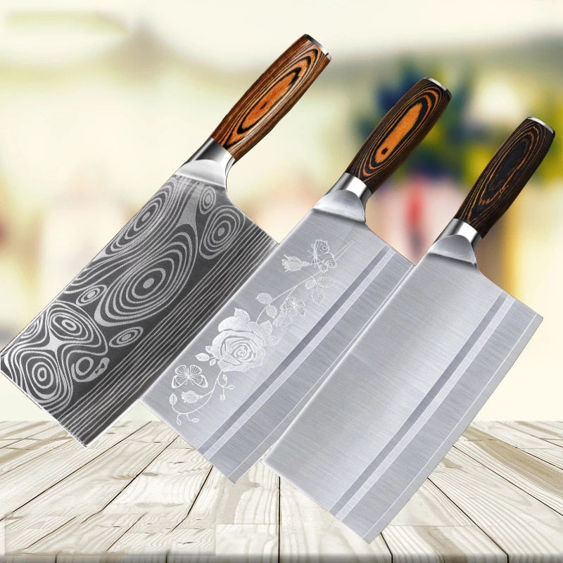 Battling Blades Meat Cleaver Butcher Vegetable Cutter Kitchen Chef 8in Knife