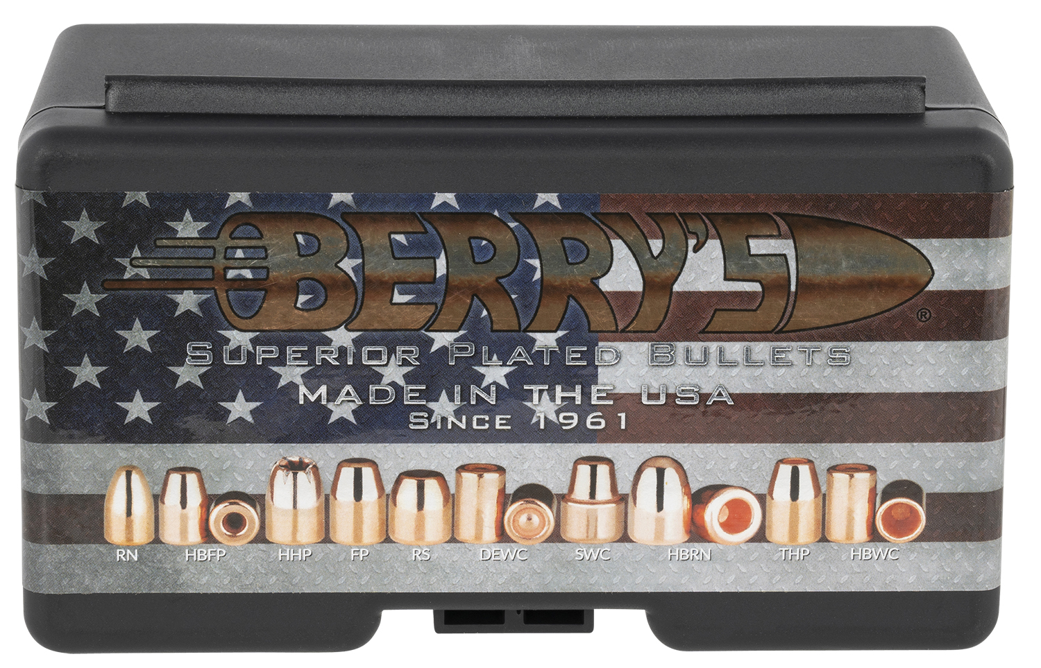 Berry's Manufacturing Berrys Superior Plated Pistol Bullets, .44 Magnum/.44 Special Caliber, 220 Grain, Flat Nose