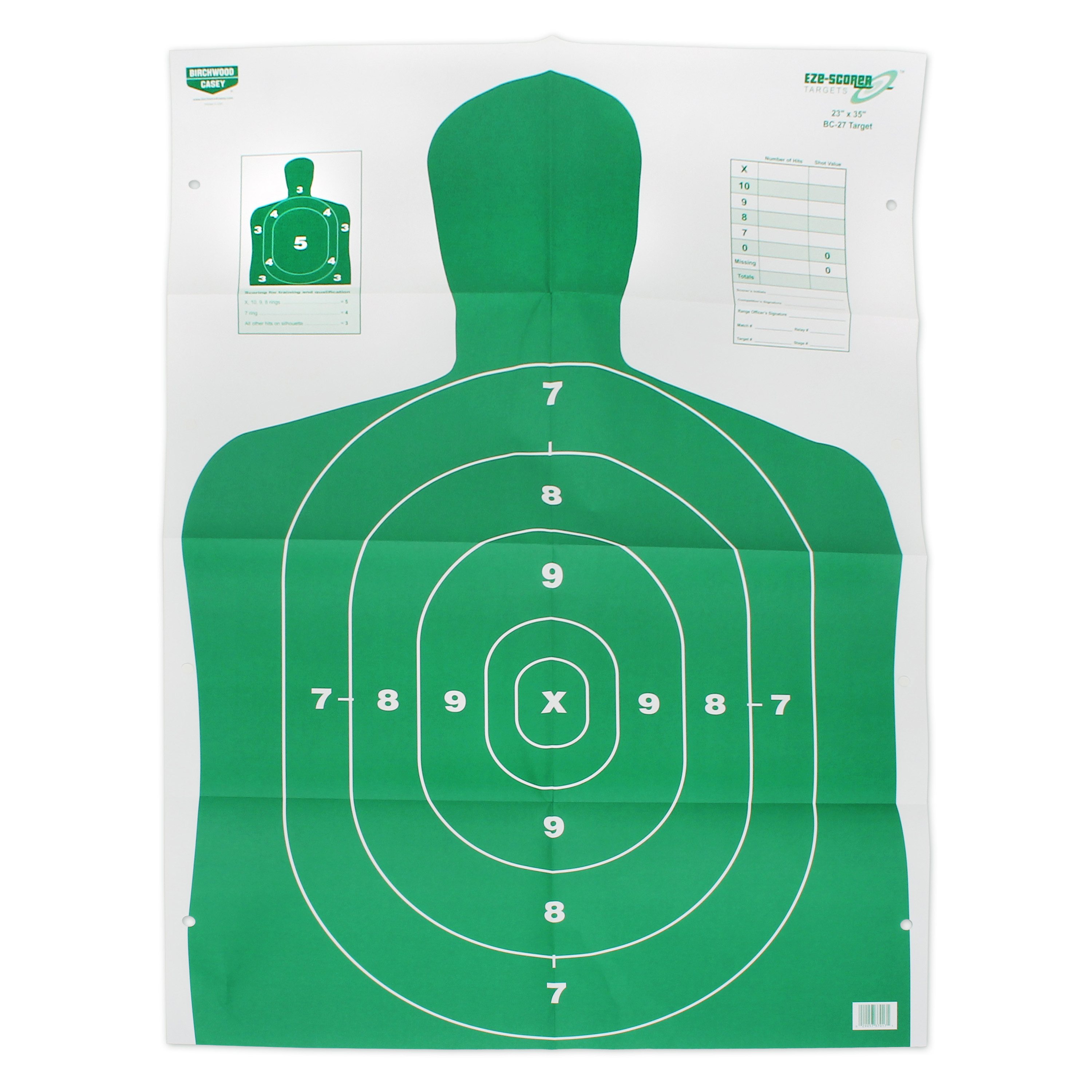 Birchwood Casey B 27 Eze Scorer Green Silhouette Paper Target 23x35 Inch 100 Per Case 21 Off W Free Shipping And Handling