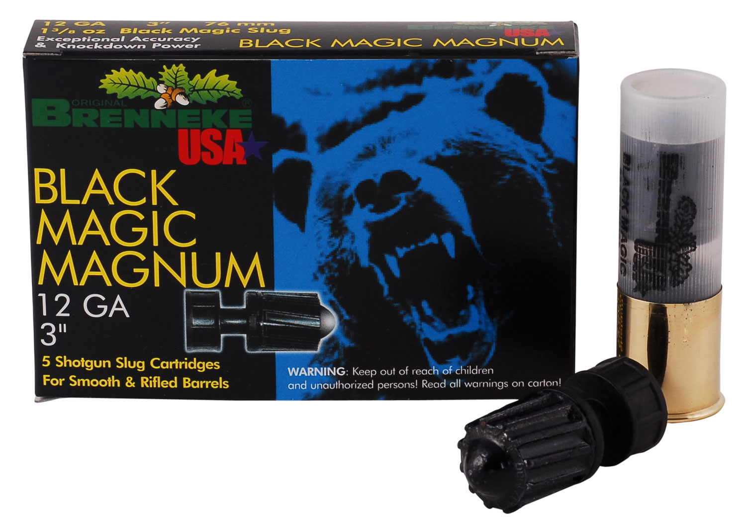 Brenneke SL123BMM Black Magic Magnum 12 Gauge 3" 1 3/8 Oz Slug Shot