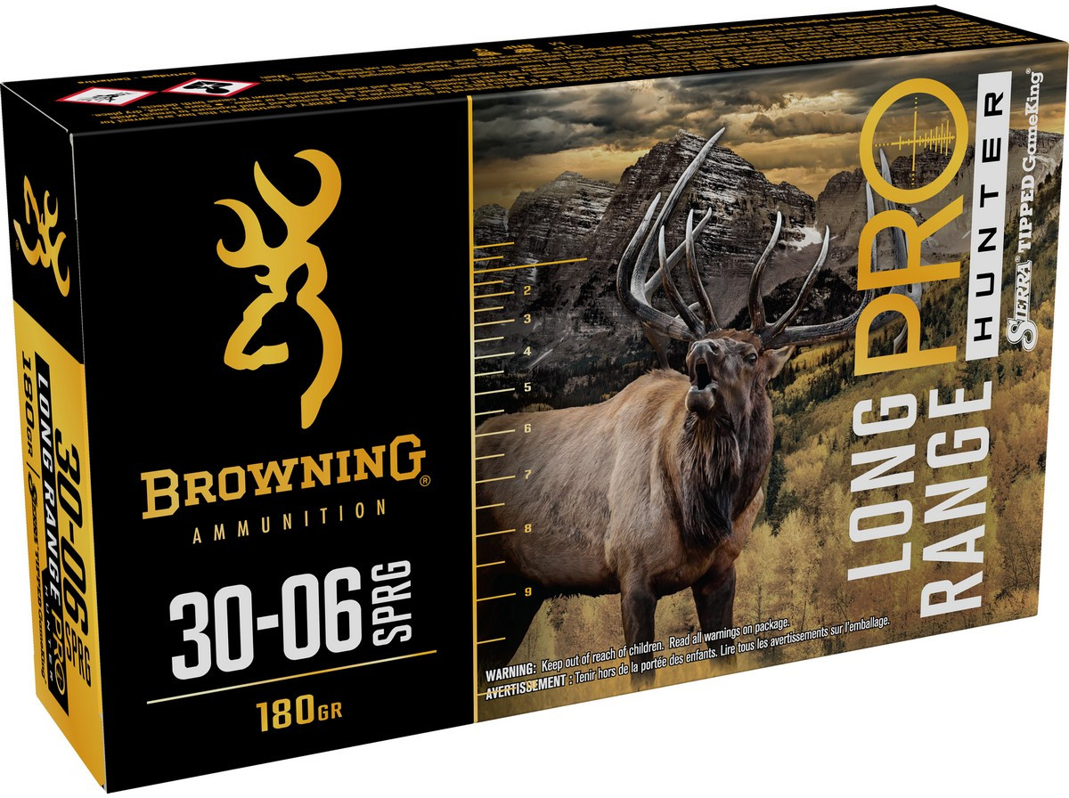 Browning Long Range Pro .30-06 Springfield 180 grain Sierra Tipped GameKing Brass Cased Centerfire Rifle Ammunition