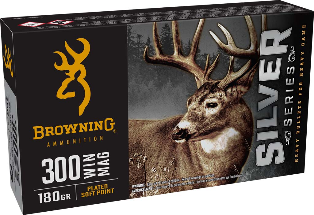 Browning SILVER 300 WIN MAG 180 Grain Plated Soft Point Brass Rifle Ammunition