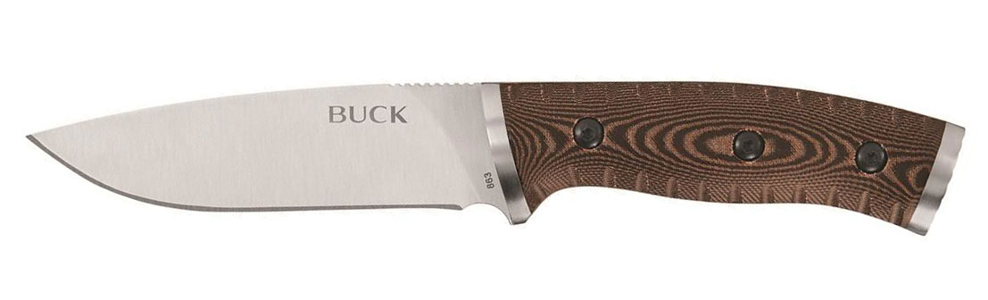 Buck 853 Small Selkirk Survival Knife Fixed 4 Blade, Brown Micarta  Handles, Polypropylene Sheath - KnifeCenter - 11109