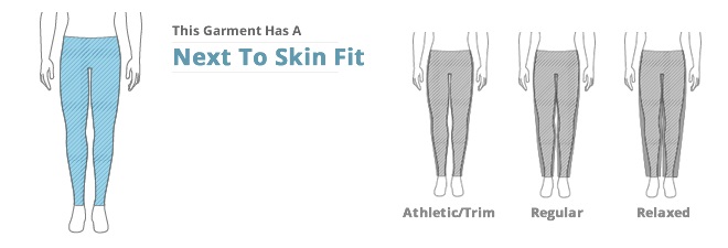 Mens Bottoms Clothing Fit: Next to Skin Fit