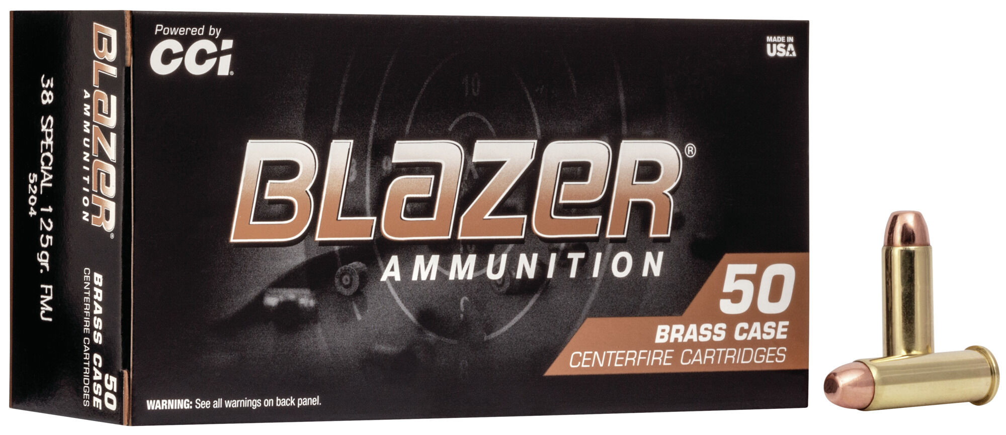 CCI Ammunition Blazer Brass .38 Special 125 Grain Full Metal Jacket Centerfire Pistol Ammunition