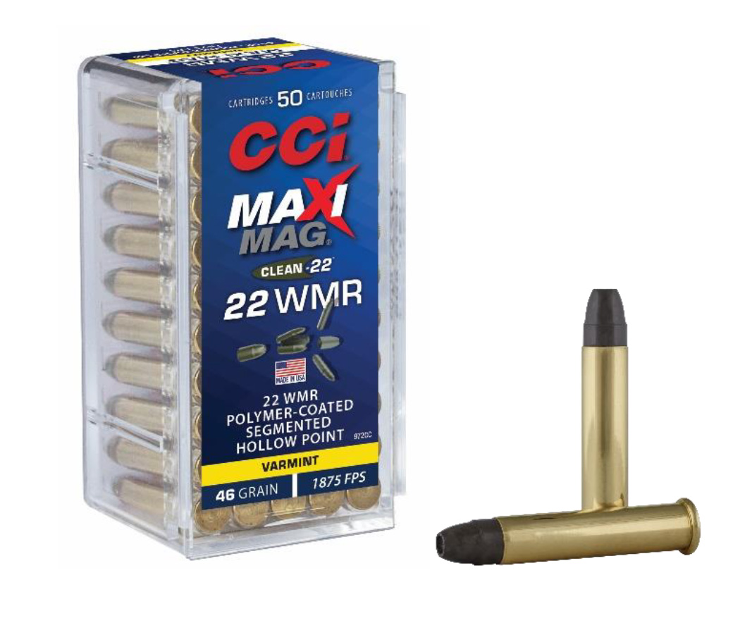CCI Maxi-Mag Ammunition 22 Winchester Magnum Rimfire (WMR) 40 Grain Jacketed Hollow Point