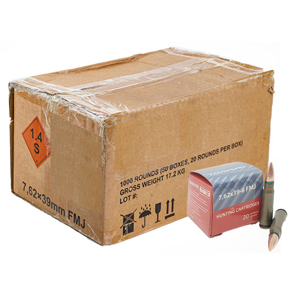 Century Arms BSP 7.62x39mm 122 Grain Full Metal Jacket Steel Cased Rifle Ammunition