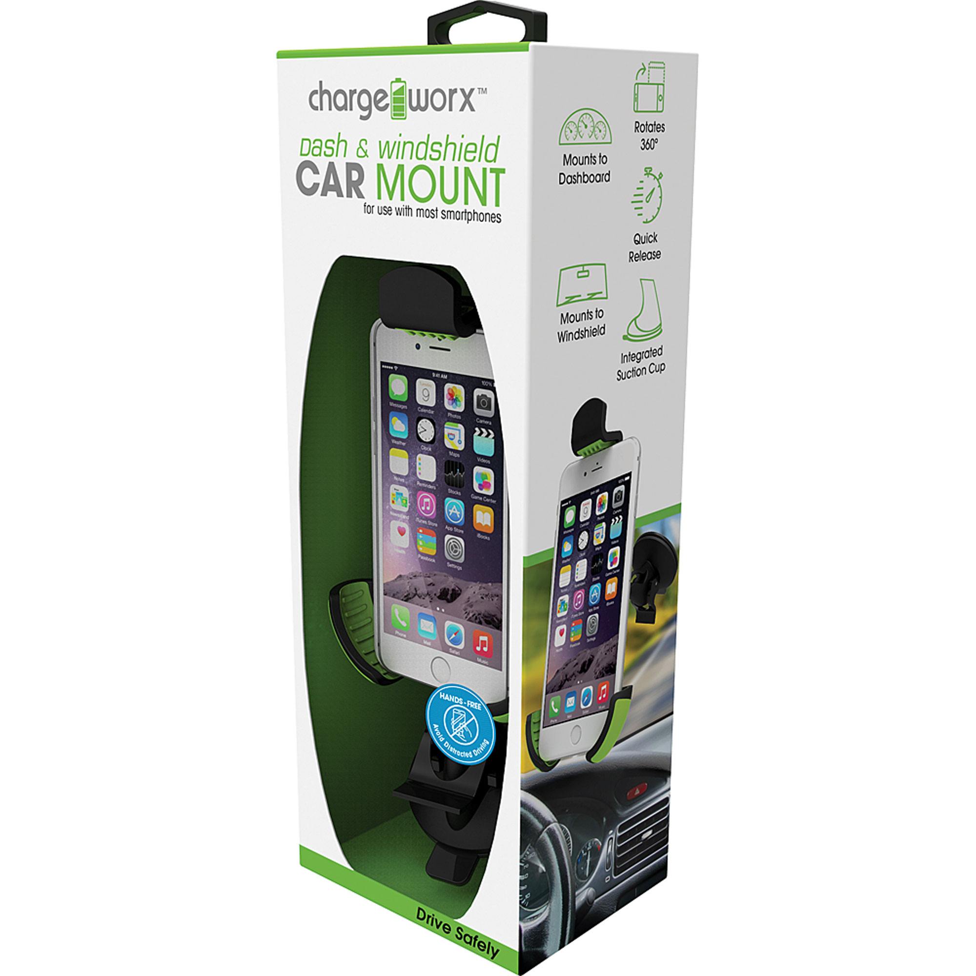 Chargeworx Dash Windshield Phone Mount Free Shipping over 49