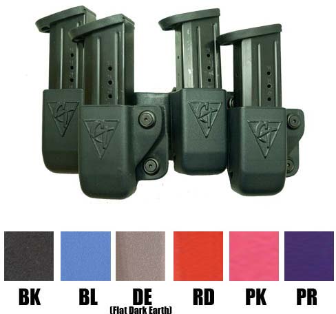 CompTac C62304000LBKN Twin Mag Pouch Double Black Kydex Belt Clip  Compatible wDouble StackMost Glock Belts 1.50 Wide Right Hand UPC:  739189120499 - Global Ordnance