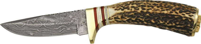 Damascus Whitetail Skinner 8.25" Fixed Blade Knife