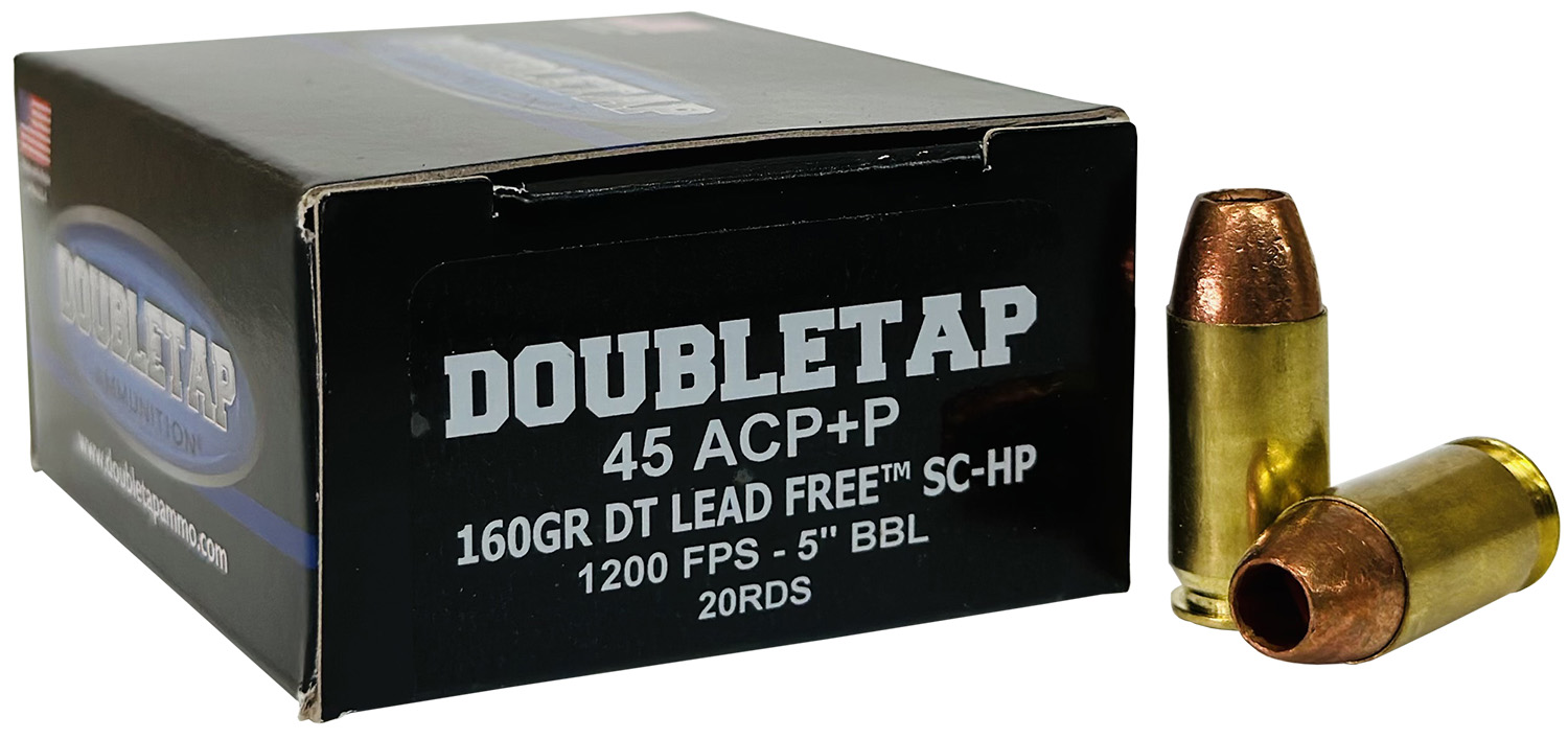 Doubletap Ammunition .45 ACP 160 grain Lead-Free Hollow Point Brass Cased Pistol Ammunition