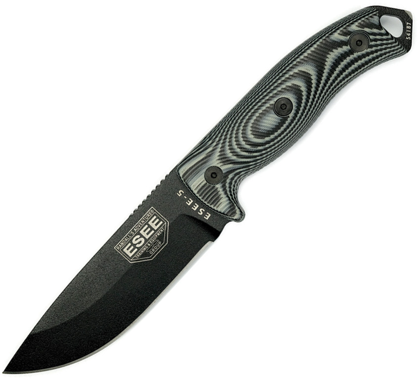 ESEE Model 5 Black Blade 3D Grey-Black G10 couteau de survie 5PB