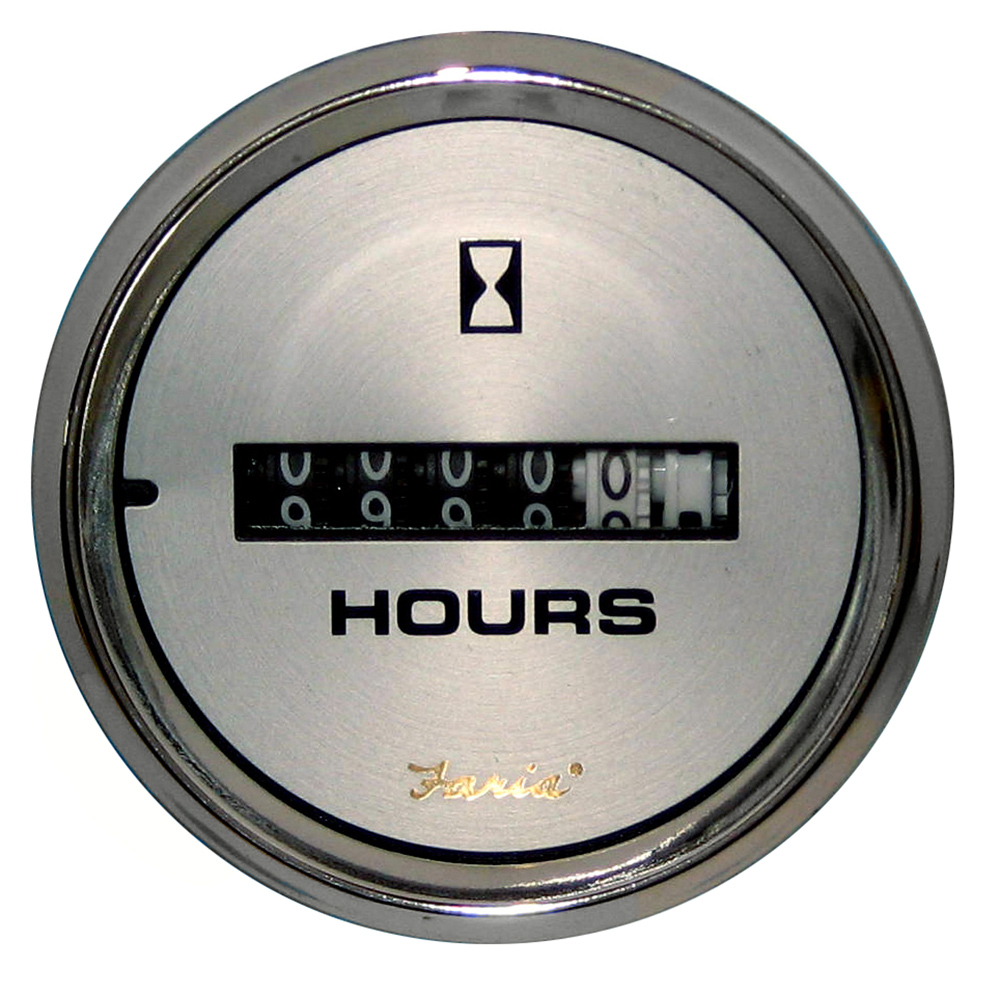 Faria 19020 Kronos Hourmeter Gauge 10,000 Hours 12-32VDC, 2" - 1